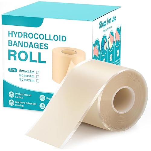 Hydrocolloid Roll for Wound Care, 5cm x 3.6m | Sterile Self-Adhesive Dressing | Cut-to-Size Waterproof Bandage for Blisters, 
