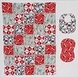 Coca-Cola and Polar Bear Print Baby Rag Quilt Blanket with Matching Burp Cloth and Bib by Nanas Home