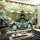 lhdlily 3d壁紙壁画壁ステッカーThickeningカスタム中国翡翠Lotus Stereoscopicテレビ背景のリビングルームベッドルームフォト LHDLily-3629842956