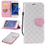 Aireratze(TM) Samsung Galaxy S7 Edge ケース　PU　手帳型　携帯電話用 [USBケーブルは無料です]　カバー カード収納ポケット付き　マグネット式　ストラップ付き　