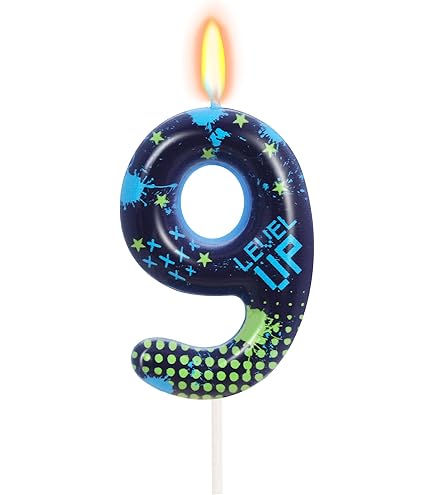 Video Game "Level 9th Loading" Cake Topper - Blue Happy 9th Birthday Party Decoration