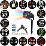 PROKTH ledプロジェクター プロジェクションライト　ハロウィン クリスマス 15 PCS RFワイヤレス 芝生装飾　リモートコント付き　防水　LED 機能ライト