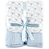 Hudson Baby ハドソンベビー  モスリンコットン おくるみ ブランケット 2枚セット Muslin Swaddle Blankets 2pk (羊ブルー) [並行輸入品]