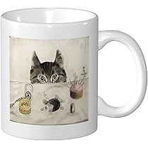 Amazon.co.jp: 藤田嗣治 猫 マグカップ 陶器カップ セラミック