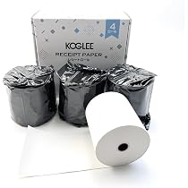 Amazon.co.jp: KOGLEE レシートロール【4巻入】約80mm幅×80mm外径×12mm