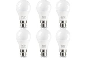 DiCUNO Light Bulbs, Bayonet B22 LED Bulb, 2700K Warm White, CRI90, 60W Equivalent, 9W 806LM, BC Frosted A60 Energy Saving Light Globe, Non-dimmable, 6 Pack