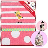 Sassyサッシー コットンブランケット(エレファント・ピンクバブル) ★ファッションバッグ付き