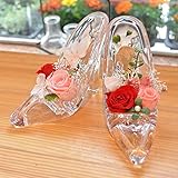 [florence du]プリザーブドフラワー プリンセスハイヒール 2足セット レッド クリアケース付 ガラスの靴 婚約 プロポーズ 結婚祝い 結婚記念日 シンデレラ クリスマス プレゼント