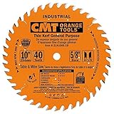 CMT 214.040.10 Industrial Thin Kerf General Purpose Saw Blade 10-Inch x 40 Teeth 20° ATB Grind with 