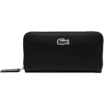 LACOSTE ラコステ 長財布ラウンドジップ メッシュ 金ロゴ ブラック LACOSTE ラコステ 長財布ラウンドジップ メッシュ 金ロゴ