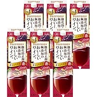 【国産ワイン売上NO.1】サントリー 酸化防止剤無添加のおいしいワイン。 赤 [ 赤ワイン ミディアムボディ 日本 1800mlx6本 ]