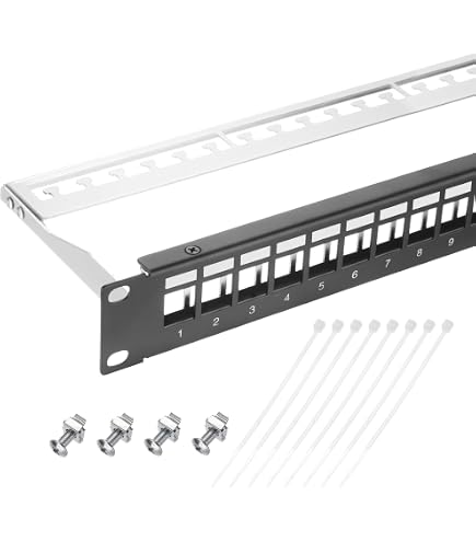 Amazon.co.jp: 日本製線 キット パッチパネル 1U24ポート/Cat.6/黒