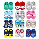Vwu 4ペアベビーThick No Showテリーソックス可愛い漫画Slipper Socks