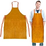 [IRRVIN] 溶接用エプロン 断熱エプロン 溶接機エプロン 溶接防護服 作業服 牛革製 防炎 耐熱 難燃 耐摩耗 大きいサイズ やけど防止 防護服