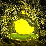 LIWUYOU 3d Bird Night Light LED Portable Voice Control Sensor Dimmable Lamp with Handle Color Yellow
