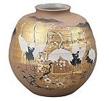 九谷焼 7号花瓶 金箔群鶴
