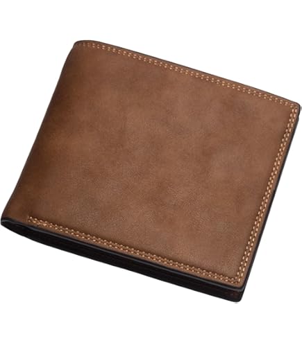 Amazon.co.jp: HERZ お札入れ ヘルツ ブラウン 本革 本皮 二つ折り財布