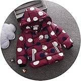エフティーゾーン(Ftzone)子供服ベビー男の赤ちゃんの子供の男の子コート コットン 厚い服 綿防寒冷え取り冬物 ダウンジャケット ダウンコート上着防風(ドット) (L/身长100cm, 赤)