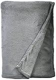 Elite Home All Seasons Plush Micro-Fleece Blanket, Full/Queen, Grey