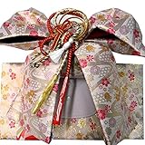 七五三 総柄結び帯 3サイズ6色/S(3歳用) 白