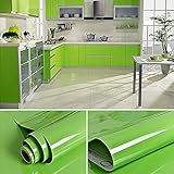 KINLO　DIY 壁紙 キッチン戸棚シート 台所ステッカー　はがせる ウォールステッカー 防水　耐熱　防油汚れ 0.61M×5M(1ロール) カラー：グリーン