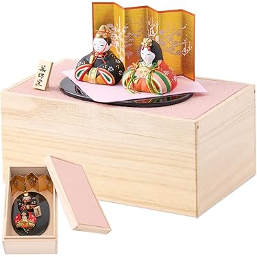 雛人形　平飾りセット　コンパクト Amazon | 雛人形 コンパクト ひな人形 親王飾り 平飾り 桜 刺繍 白