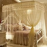 royal- U型レール釣りロッドTelescopic Mosquito Net three-door Singleダブル暗号化Thickeningステンレススチールブラケットベージュ Diamete