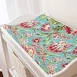 Carousel Designs Coral and Teal Floral Changing Pad Cover by Carousel Designs