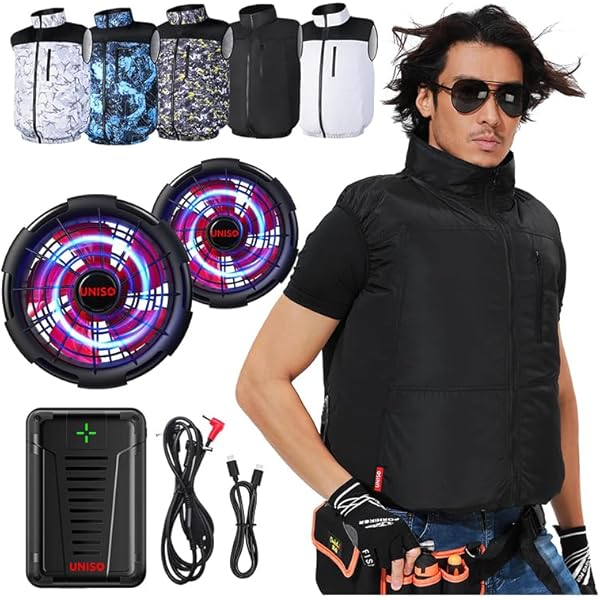 Amazon.co.jp: 2025新登場 空調作業服 ファン バッテリー セット