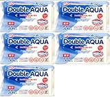 Super Double AQUA（ダブルアクア） たっぷりの水で洗い流すおしりふき 55枚×5個 厚手タイプ