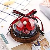 DULPLAY プリザーブドフラワー,プリザーブドフラワー,バレンタインの日, ギフト, Diy,透明なガラスカバー,枯れることはありません。 結婚 周年,誕生日 -