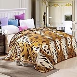 1 ベッドスーパーソフトミンクカシミヤ毛布送料無料 Leopard で毛布のピース