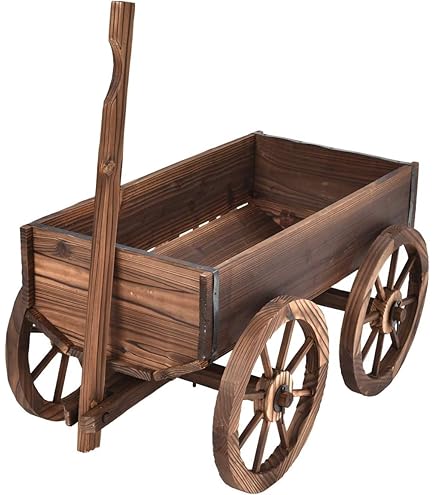 馬車型木製プランター大型組立簡単・アンティーク風デザイン Amazon.co.jp: TANGKULA 馬車プランター 植木鉢 鉢 プランター 可移動
