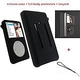 BestforYou Ipod クラシック ケース シリコーン スキン ケース カバー Apple Ipod用 クラシック 80Gb 120Gb と 最新第6世代 160Gb 発売 9月09日+スクリーン プロテクター と ランヤード ブラック