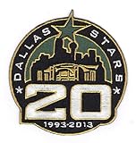 2012 – 13 Dallas Stars 20th Anniversary Jerseyパッチ