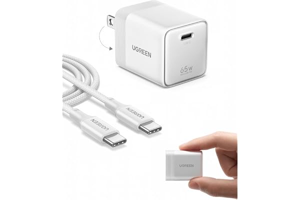 UGREEN Air 65W type-c充電器【iPhone18 Pro/Pro Max AVS対応】PD3.1 GaN 100Wケーブル付き | 【実測AVS対応】iPhone18 Pro/Pro Max AVS対応 超小型 折りたたみプラグ・PSE/TÜV iPhone18 Pro/Pro Max/17/16/MacBook Air/Galaxy/Switch対応