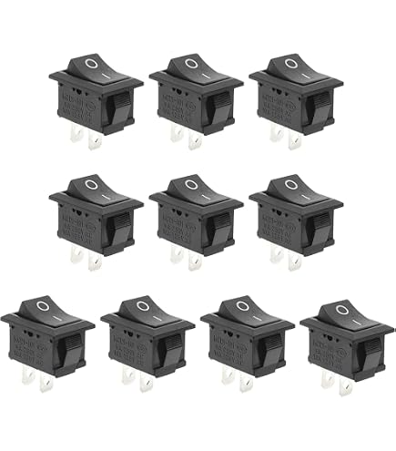 Mxuteuk 6-Pack Snap-in Boat Rocker Switch – SPST ON-OFF 2 Pin, 15A 250V / 20A 125V, For Car, Boat, Household Appliances