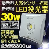 GOODGOODS COB LED 防犯ライト 30W 300W相当 センサーライト 屋外照明 防水 人感センサー 光センサー搭載【一年保証】 GYZ-30W
