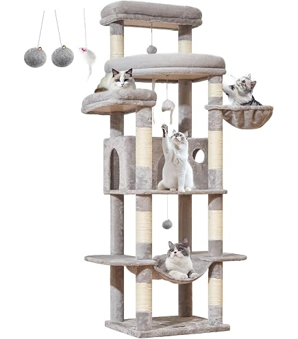 Amazon | Taoqimiao 高さ182cm キャットタワー 大型猫用 据え置き式 猫