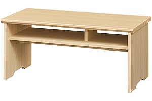 Shirai Sangyo FUL-8040T NA Low Table, Desk, with Storage, Wooden, Compact Size Width 31.5 inches (80 cm), Width 31.5 inches (