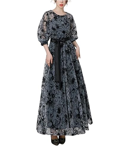 Amazon.co.jp: LEJA オーガンジー ドレープ パフスリーブ マーメイド