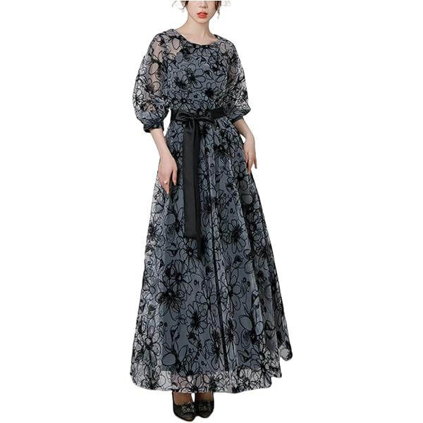 Amazon | [EightSTAR Dress] パーティードレス 結婚式 ロングドレス 黒 EightSTAR Dress ワンショルダー ロングドレス ブラック