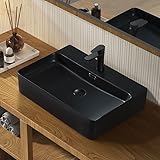 LUYI ブラック 洗面ボウルセット 洗面台 手洗いボウル 605x420x130mm