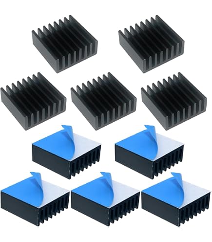 BNTECHGO 4x Kühlkörper 40x40x11 Mm Gold + 4x Thermopads – Für PC, Raspberry Pi & Elektronik