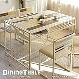 [単体] ダイニングテーブル 天然木 北欧 木製 テーブル 作業台 北欧 木製 アイアン おしゃれ アンティーク 塗装 モダン スタイリッシュ ハンドメイド ナチュラル