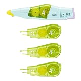 プラス 修正テープ ホワイパー PT 本体 4mm 1個 交換テープ 4mm 3個 ペールグリーン