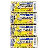 アルカリ乾電池40本セット【三菱単4電池LR03N/10S x4パック】水銀0・1.5V・MITSUBISHI