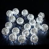 Solar String Lights Globe with 16ft 20 LED Lantern Christmas Party Decoration Solar Power Lights and