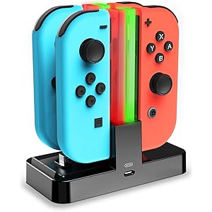 Joy-con Proコン DualSense 対応 安全充電スタンド 4台同時安全充電可能 収納 充電保護システム ジ…