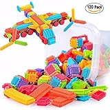 aijiaye Bristle Blocks Buildingセット教育Stacking Bath Toys for Toddlers Kids – 120pcs with創造性Beyond想像力構築